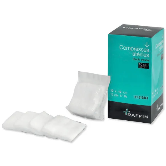COMPRESSES NON TISSÉES  STÉRILES BOUBLE EMBALLAGE