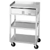 GUERIDON INOX MB-TD 3 PLATEAUX AVEC TIROIR