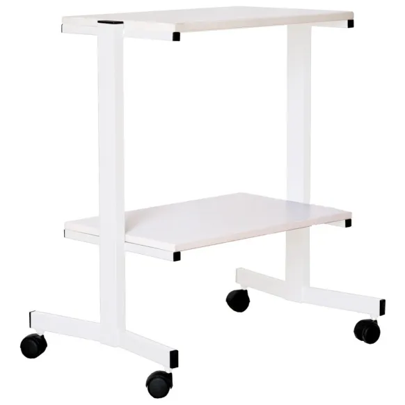 GUÉRIDON LICATA 2 PLATEAUX BATI EPOXY BLANC