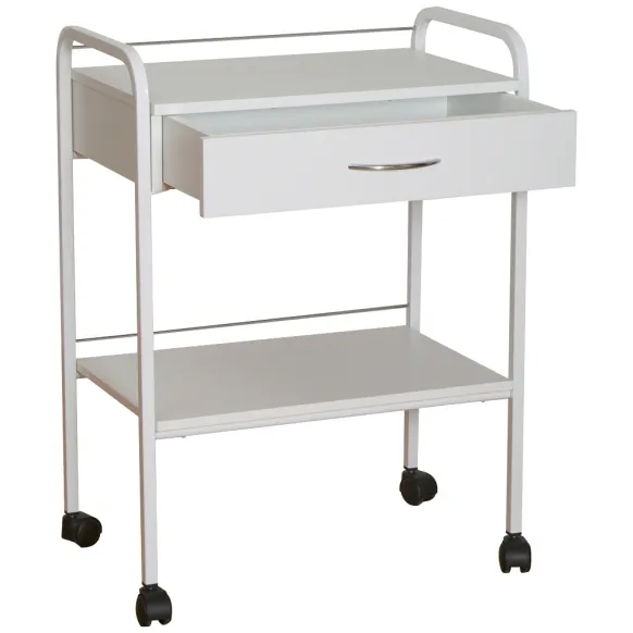 GUÉRIDON 2 PLATEAUX BATI EPOXY BLANC - VOG