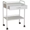 GUÉRIDON 2 PLATEAUX BATI EPOXY BLANC - VOG