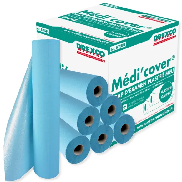 DRAPS D'EXAMEN PLASTIFIÉS BLEU 50X38CM