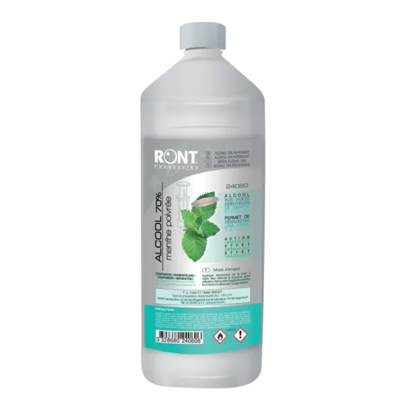 ALCOOL 70% AUX HUILES ESSENTIELLES DE MENTHE POIVRÉE