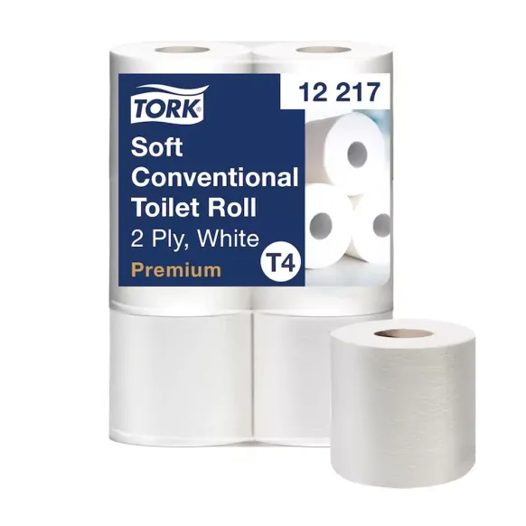PAPIER HYGIÉNIQUE TRADITIONNEL 2 PLIS TORK DOUX ET RÉSISTANT - lot de 6 rouleaux