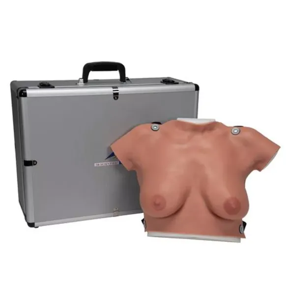 MODÈLE DE PALPATION MAMMAIRE AVEC VALISE DE TRANSPORT ET PLANCHE INCLUSES