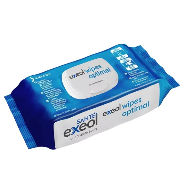 LINGETTES EXEOL WIPES OPTIMAL SANS ALCOOL ALKAPHARM - boîte de 100