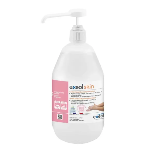 LOTION LAVANTE MAINS EXEOL SKIN POMPE SANS PARFUM - 1 l