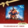 TELEVISEUR QLED UHD 4K - 43’’ - 108 CM