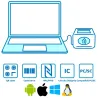 Lecteur de carte vitale 4‑en‑1 F600 : QR Code, Codes-barres, NFC et Bi-fente