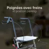 ROLLATOR 4 ROUES AVEC PORTE CANNE CRISTALLO