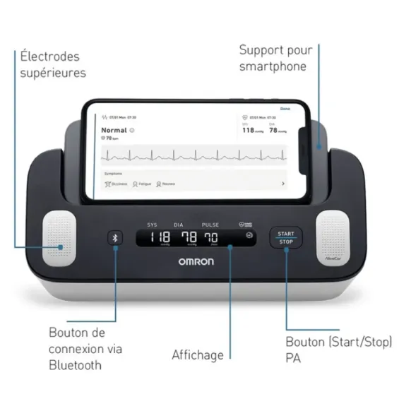 TENSIOMÈTRE ÉLECTRONIQUE AU BRAS OMRON COMPLETE  – Fonction ECG intégrée