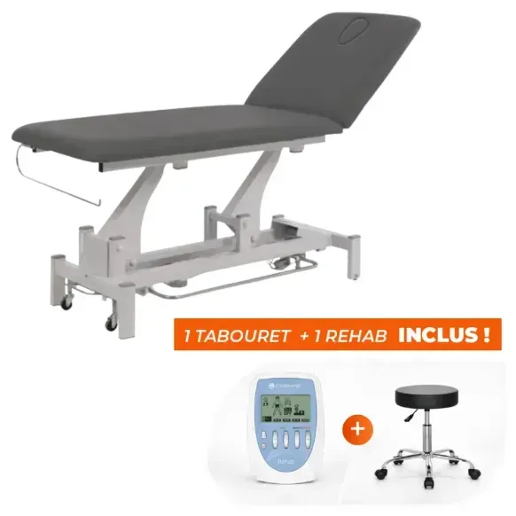 PACK KINÉ ESSENTIEL TABLE ÉLECTRIQUE COMPEX REHAB TABOURET - gris daytona