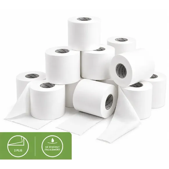 PAPIER TOILETTE P'MAX 500 PURE OUATE 2 PLIS P'MAX - colis de 36 rouleaux