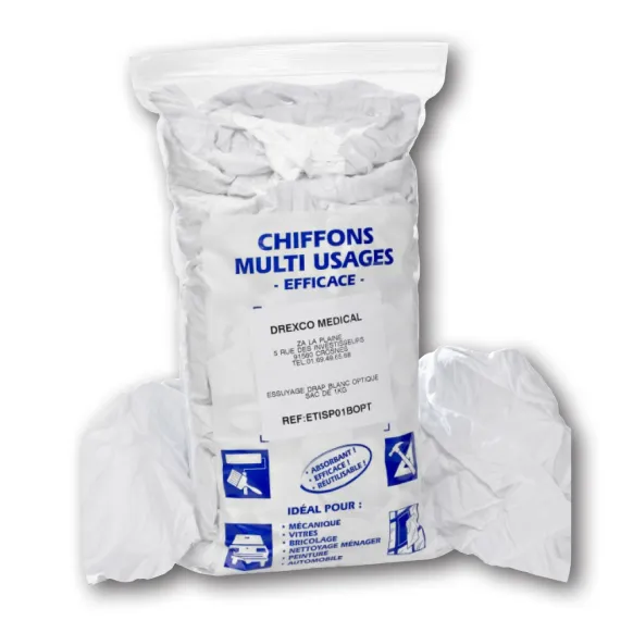 CHIFFONS D'ESSUYAGE BLANC MULTI USAGESCHIFFONS D'ESSUYAGE BLANC MULTI USAGES