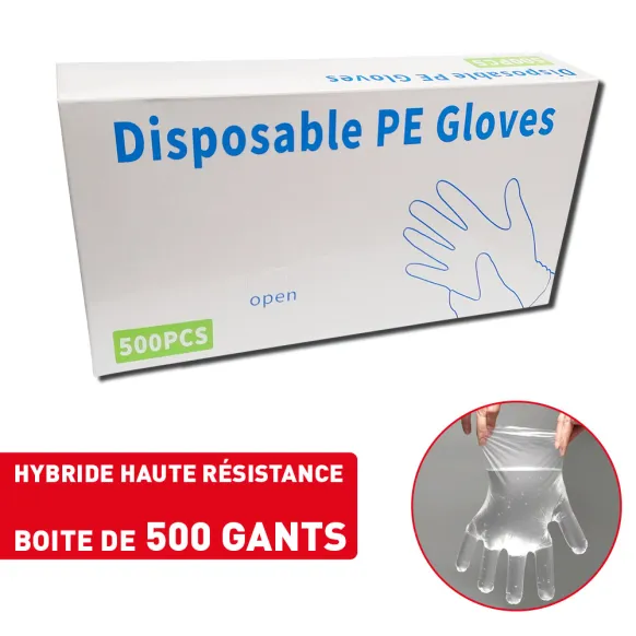GANTS POLYÉTHYLÈNE - BOITES DE 500