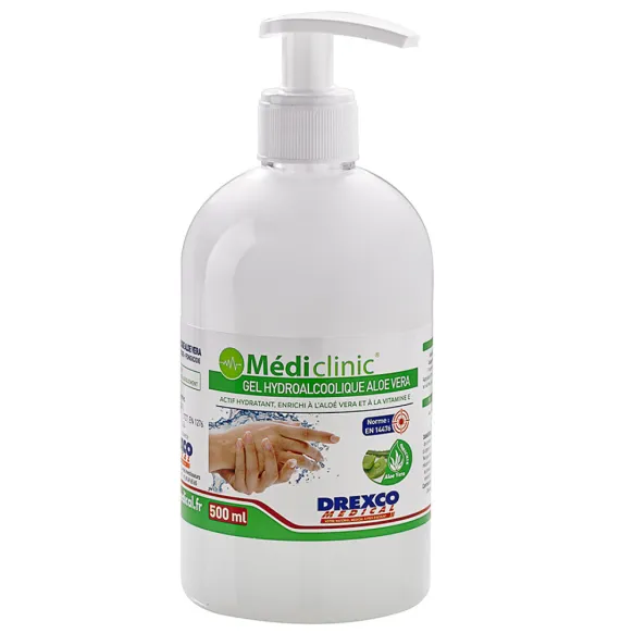 GEL HYDROALCOOLIQUE À L'ALOÉ-VERA 500 ML MEDI'CLINIC