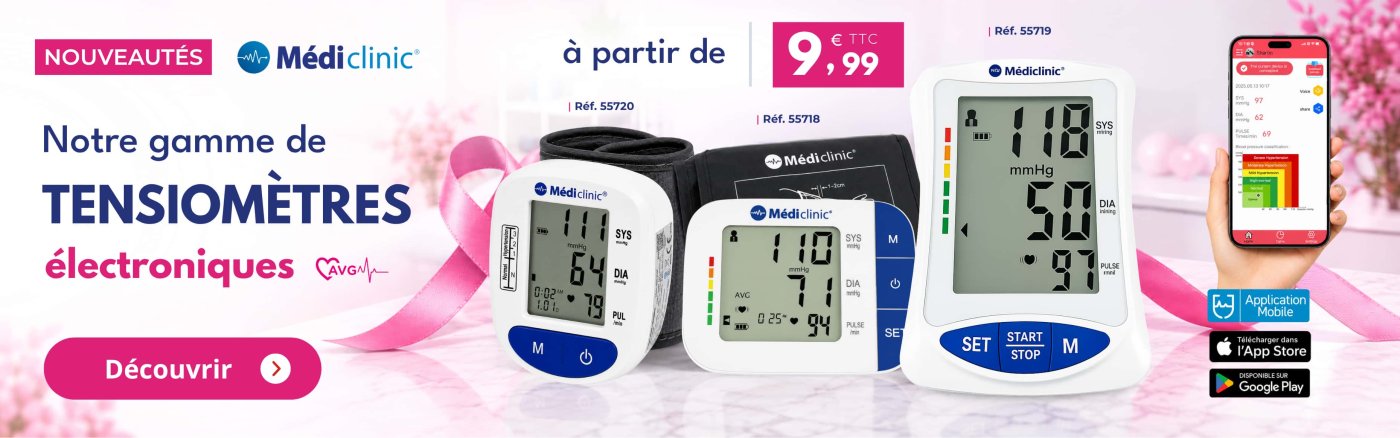 Notre Gamme de Tensiomètres électroniques Médi'Clinic